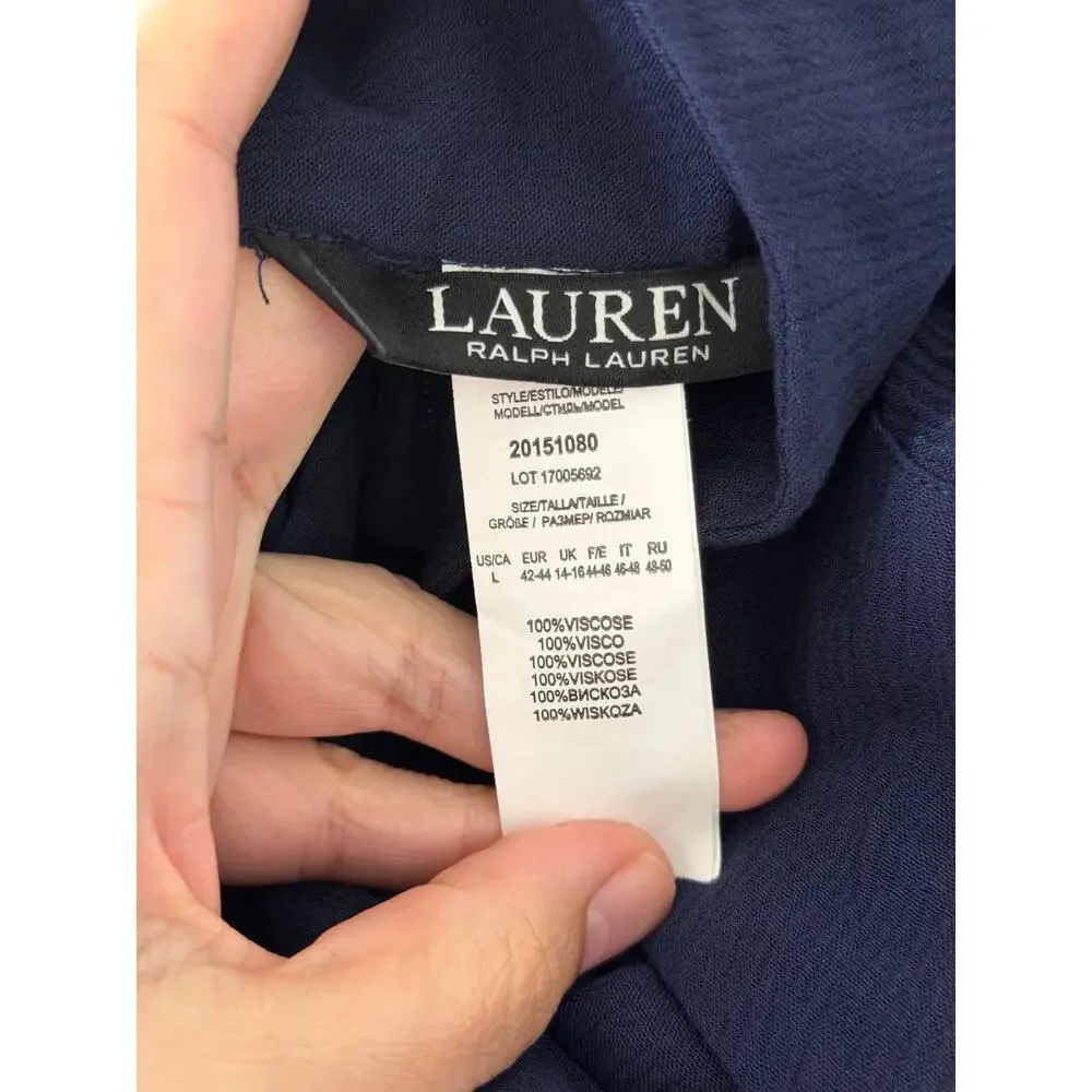 Lauren Ralph Lauren Swim Beach‎ Cover Up Dress Size L in Deep Navy Blue NEW